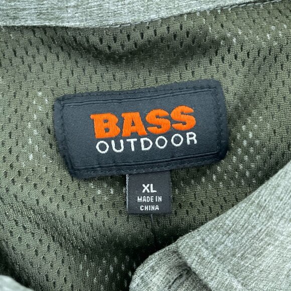 Bass Outdoor Mens XL Flannel Shirt Deep Depths Green Button-Up Long Sleeve 6051 - Picture 4 of 10